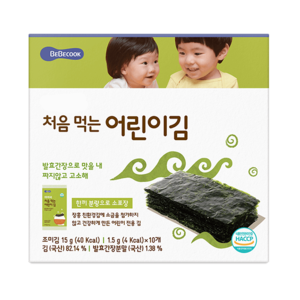 [BeBecook] 처음 먹는 어린이 김(12개월+) _ 오리지널1box (1.5g x 10개/15g) 